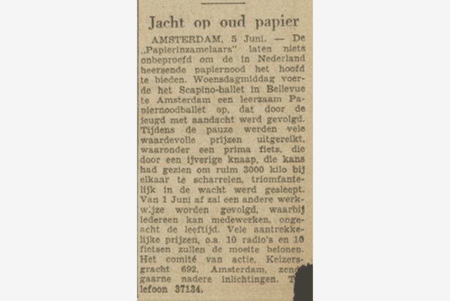Knipsel uit de Volkskrant (6 juni 1947) | Auteur onbekend